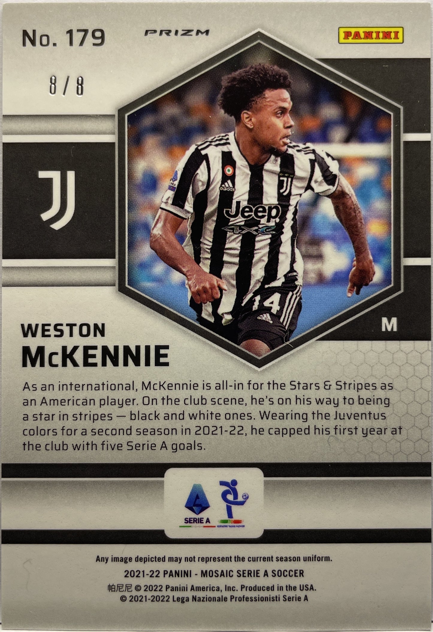 Weston Mckennie 8/8 Black & Gold Mosaic Serie A 2021/22