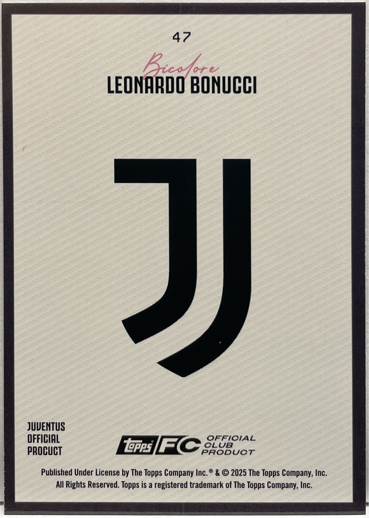 Leonardo Bonucci 23/25 Bicolore Orange Cracked Ice Topps Juventus Set 2025/26