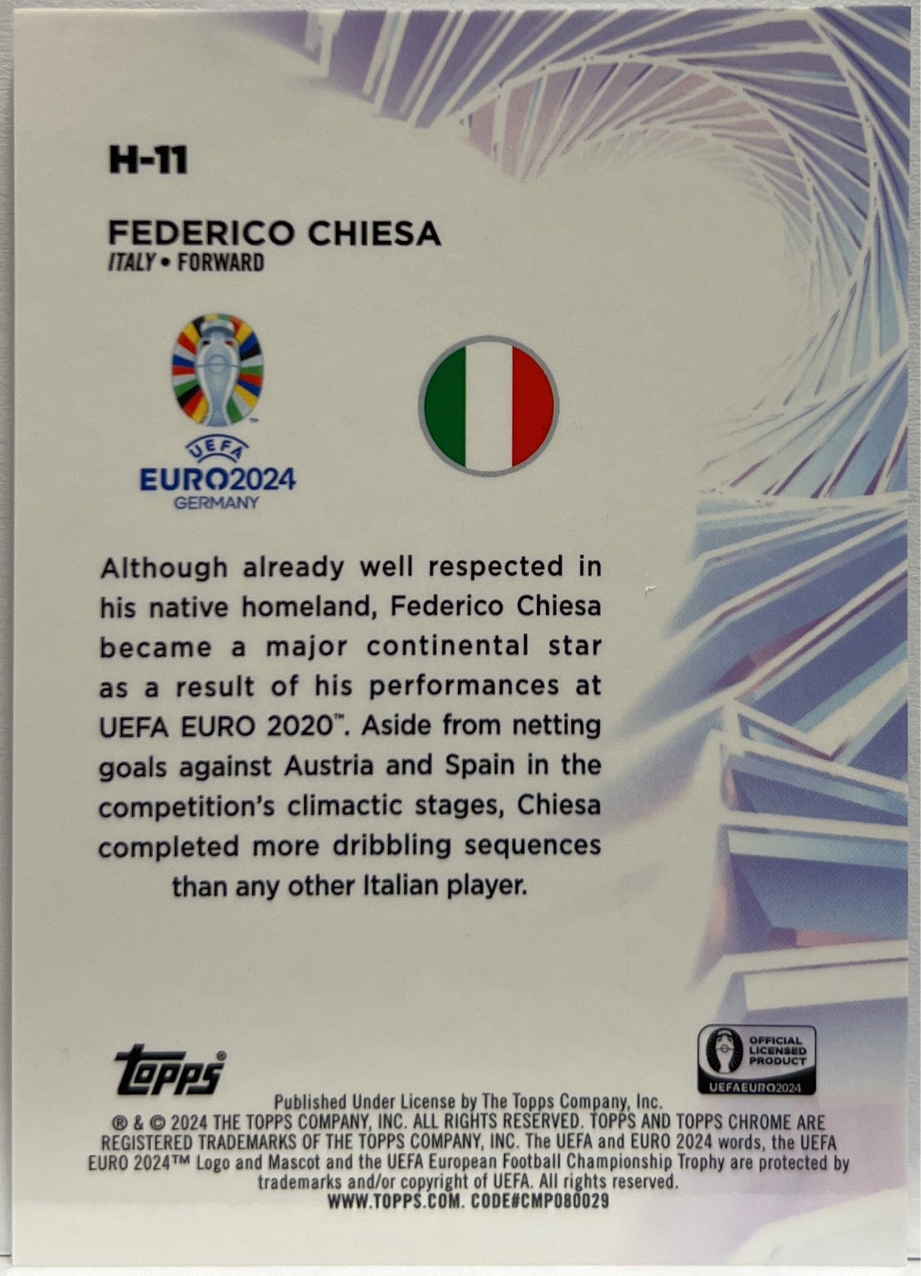 Federico Chiesa Hobby Master Topps Chrome Euro 2024
