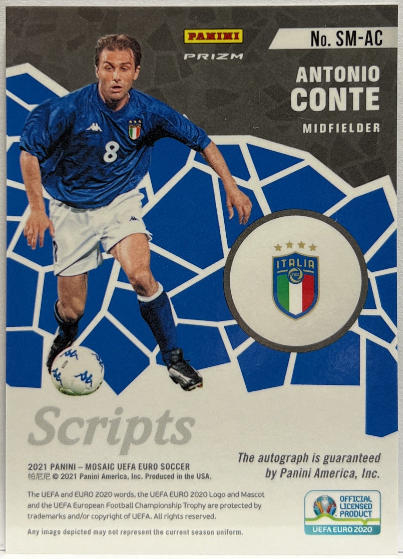 Antonio Conte Autograph Scripts Mosaic Uefa Euro 2020