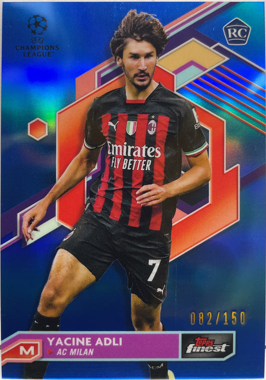 Yacine Adli 82/150 Rookie Blue Topps Finest UCC 2022/23
