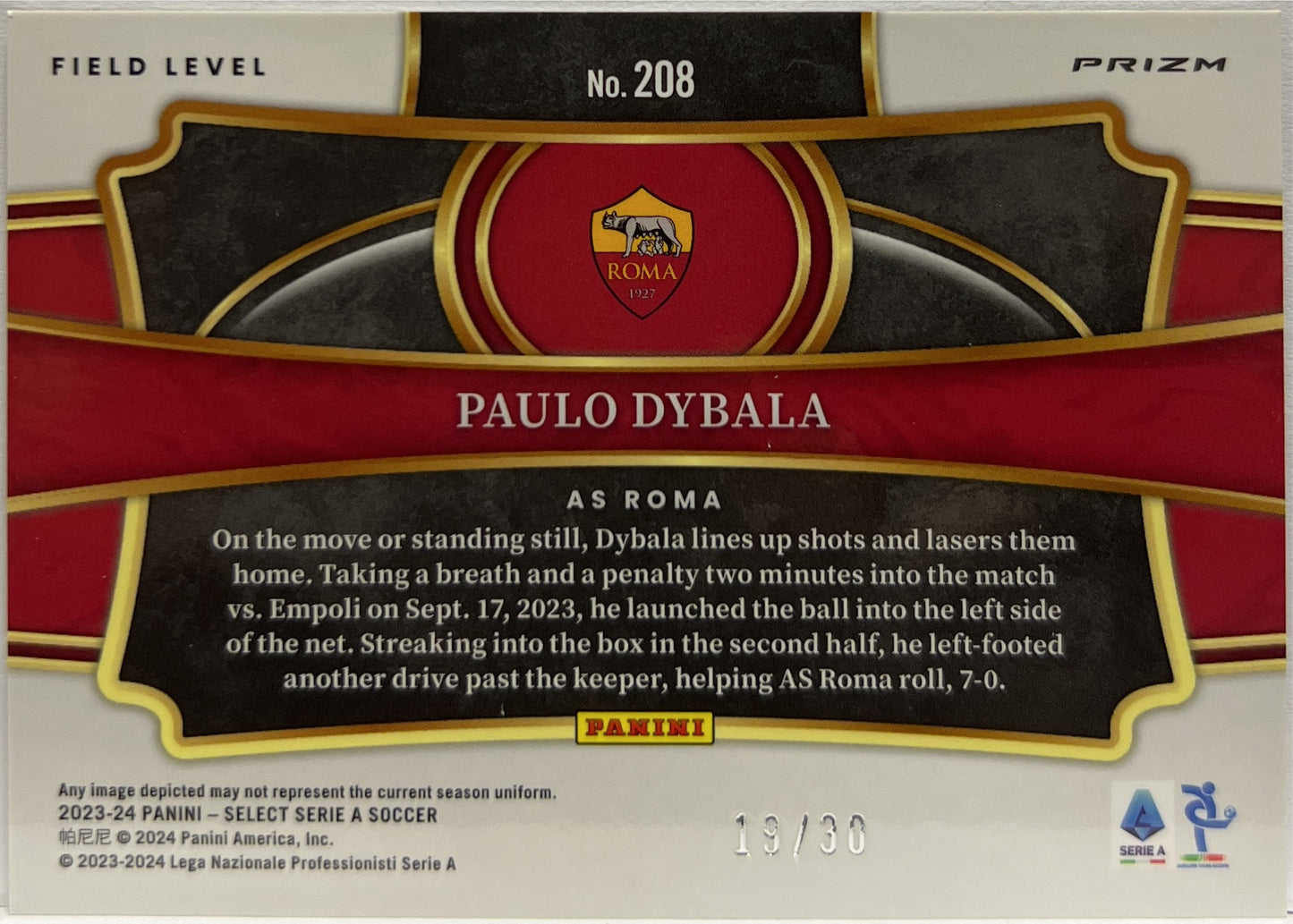 Paulo Dybala 19/30 Field Level Winter Camo Select Serie A 2023/24