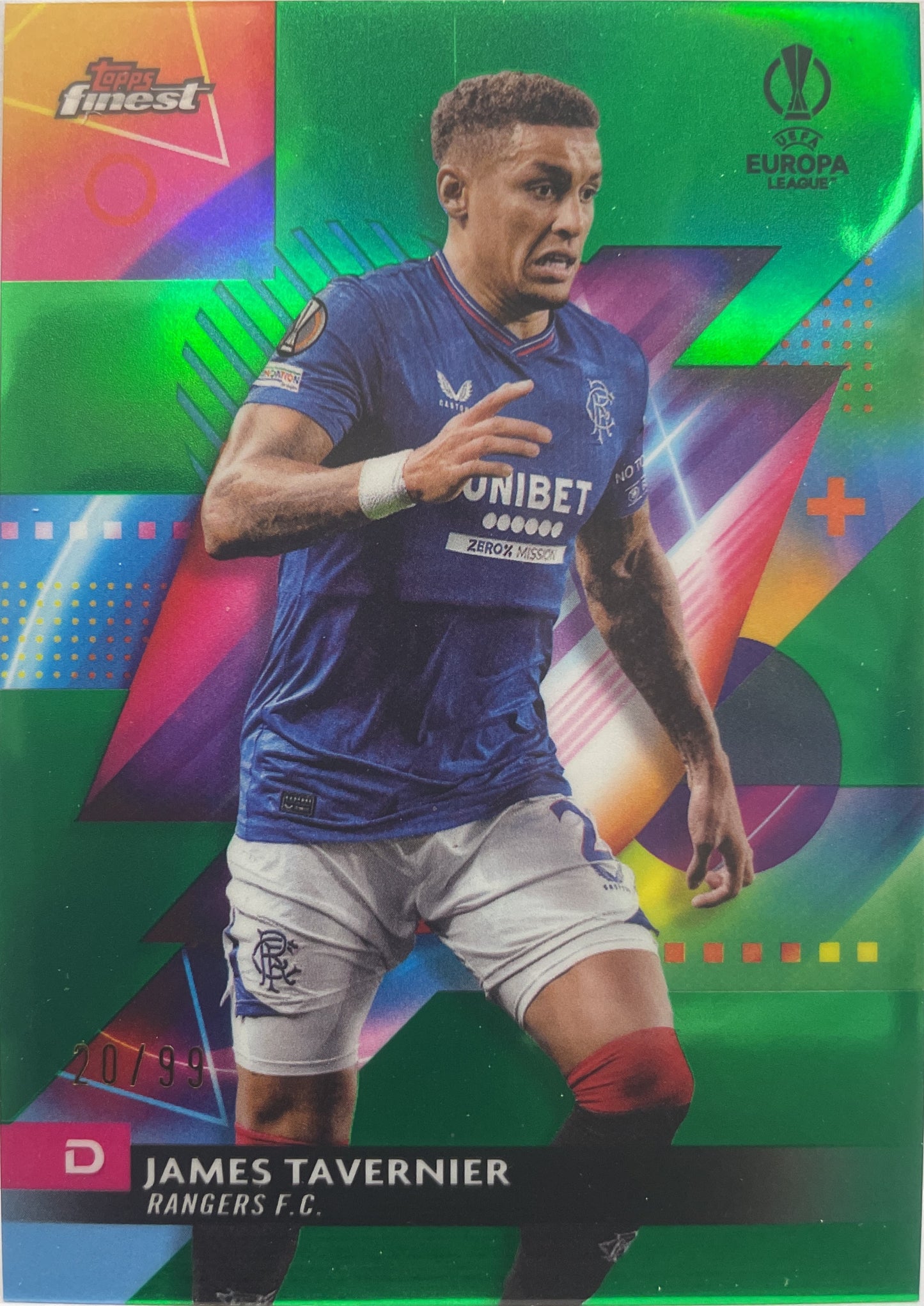 James Tavernier 20/99 Green Topps Finest UCC 2023/24