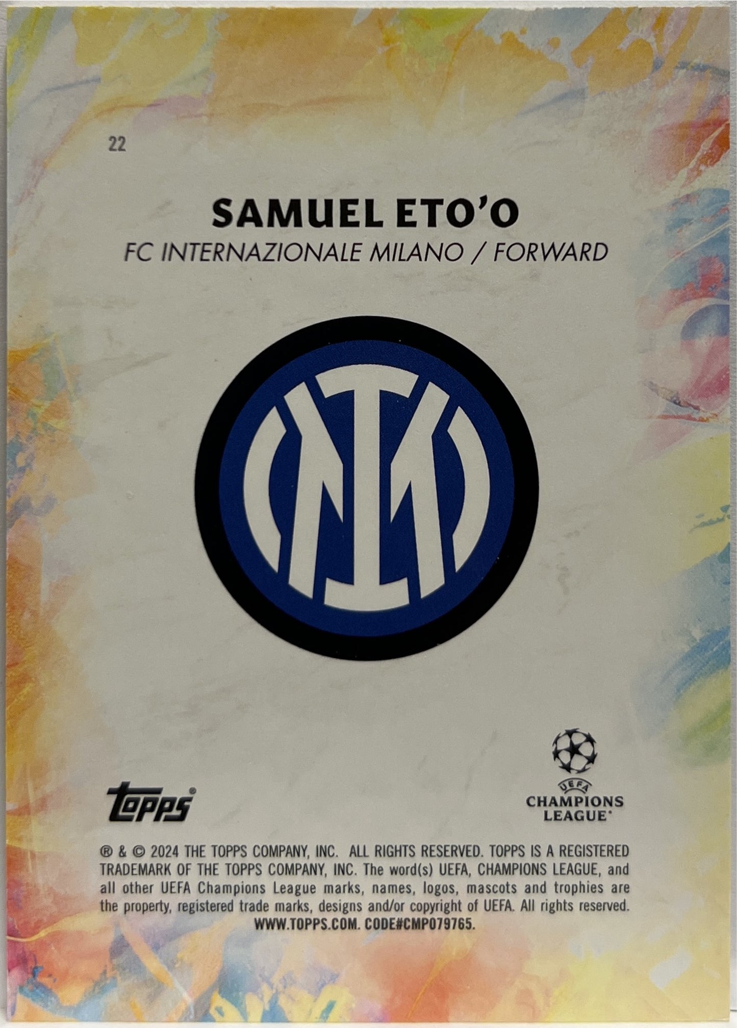 Samuel Eto'o 47/125 Legacy Topps Inception 2023/24