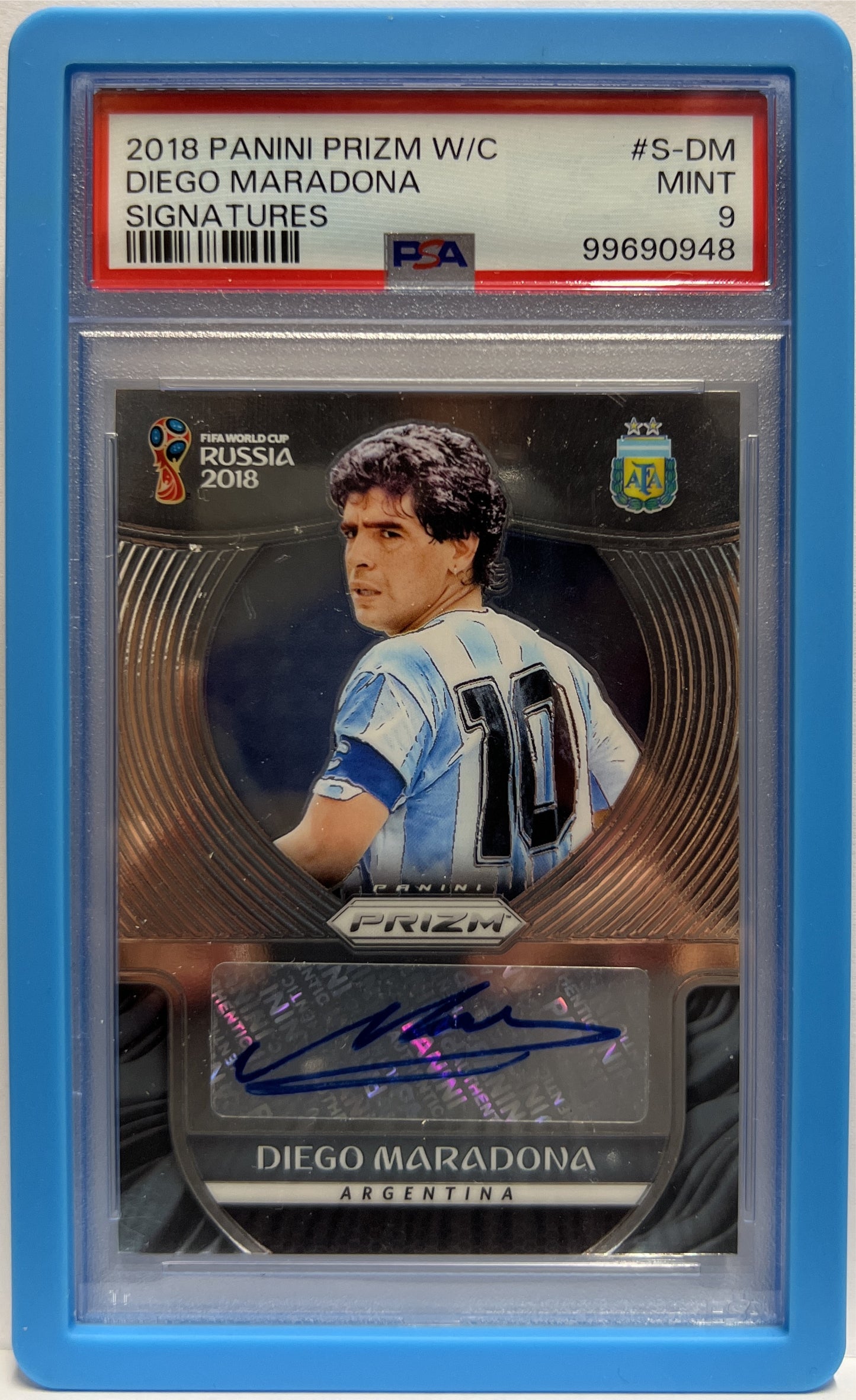 Diego Maradona Autograph Prizm Fifa Worls Cup 2018 PSA 9