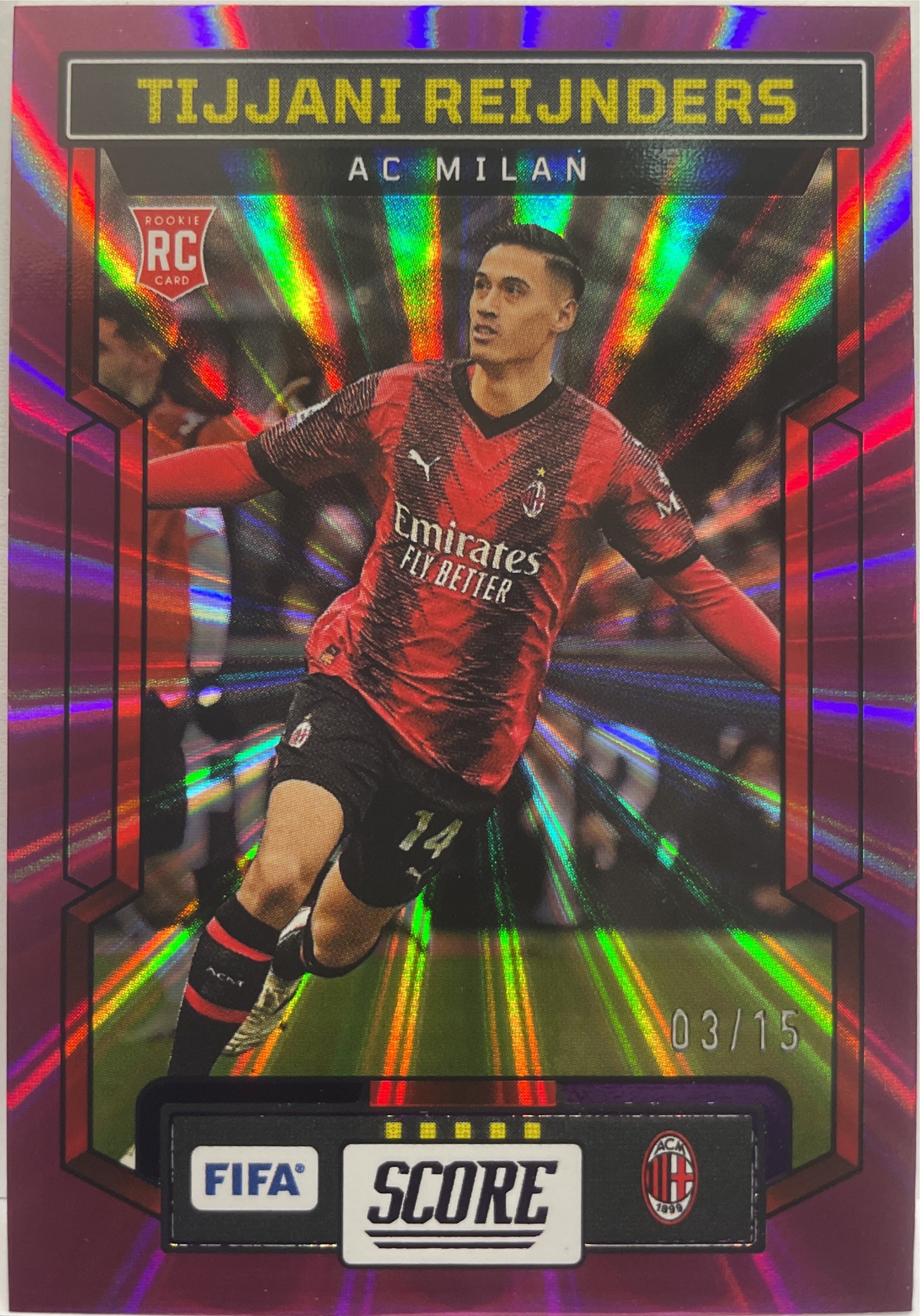 Tijjani Reijnders 3/15 Rookie Purple Laser Score Fifa 2023/24