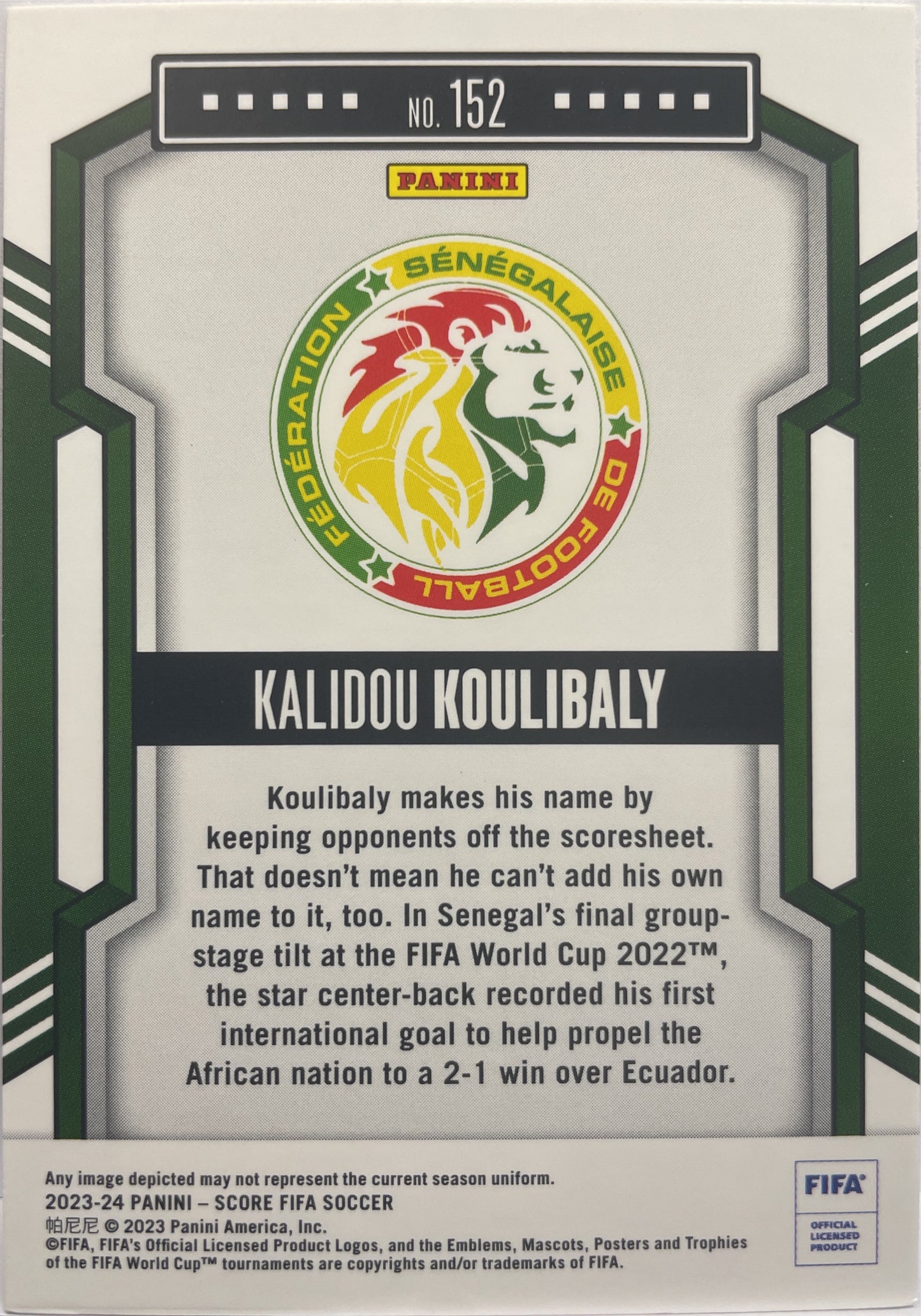 Kalidou Koulibaly 10/50 Blue Laser Score Fifa 2023/24