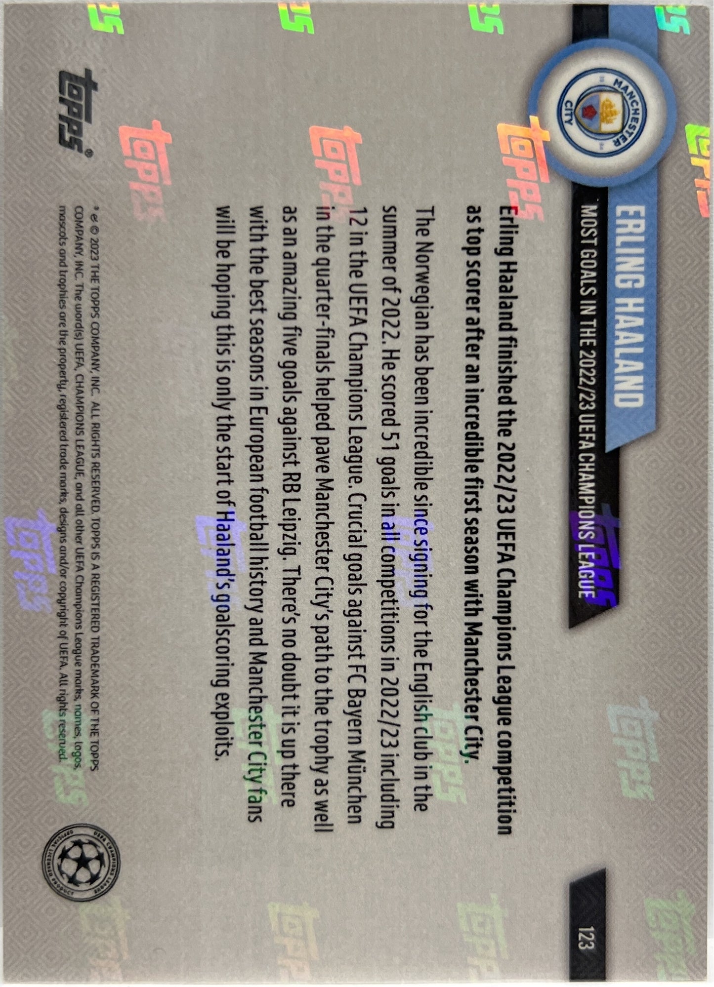 Erling Haaland Most Goals In The 2022 Topps Now 2023