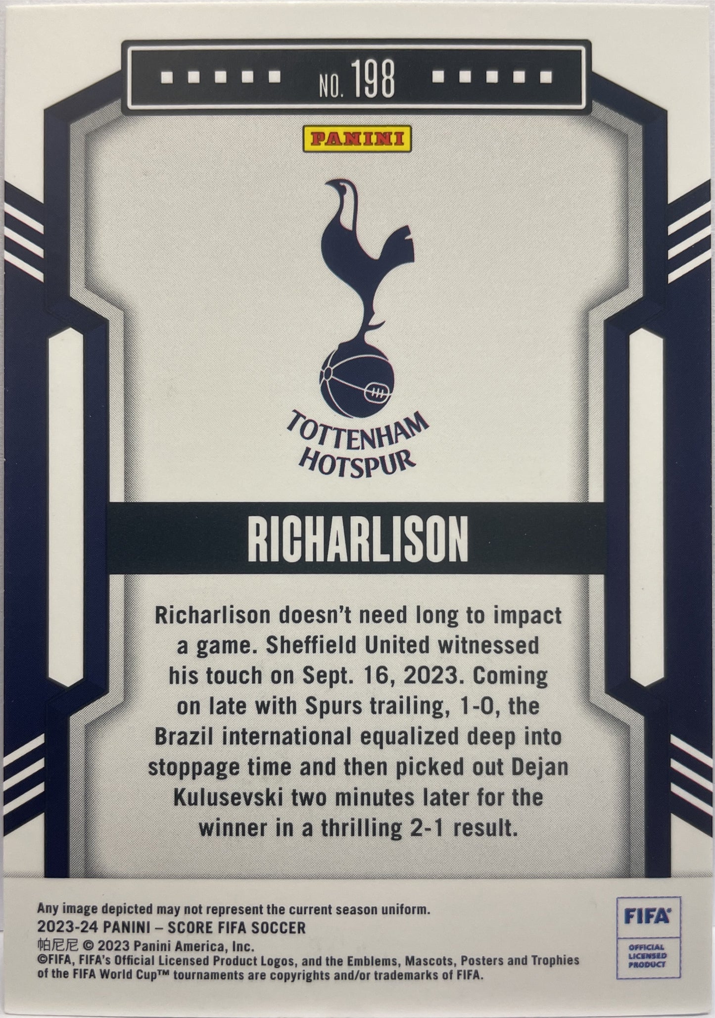 Richarlison 9/50 Blue Laser Score Fifa 2023/24