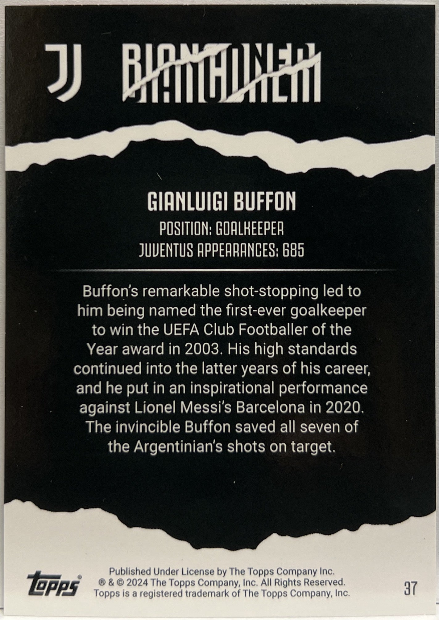 Gianluigi Buffon 1/5 Bianconeri Red Topps Team Set Juventus 2023/24