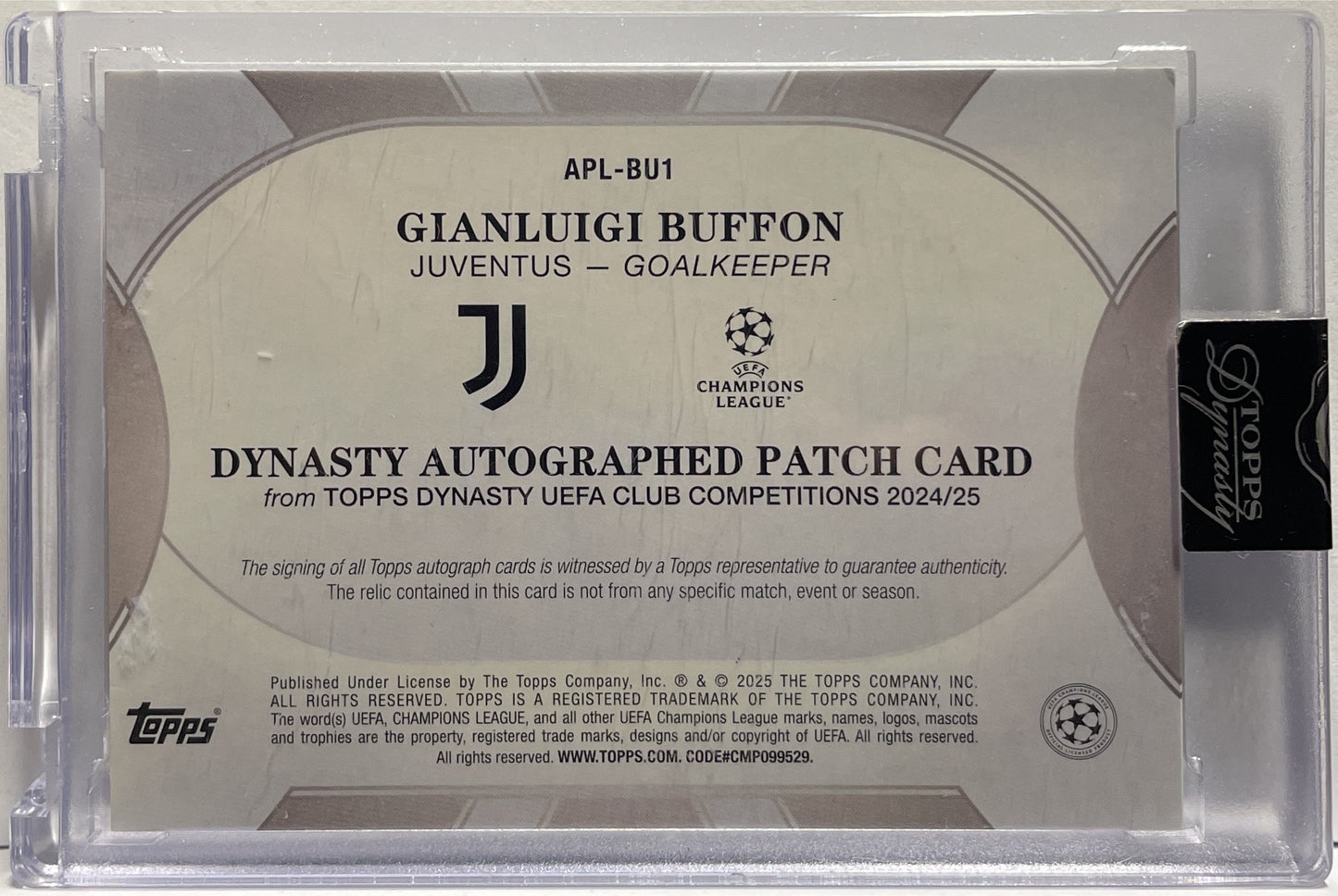 Gianluigi Buffon 5/10 Patch Autograph On Card Topps Dynasty 2024/25