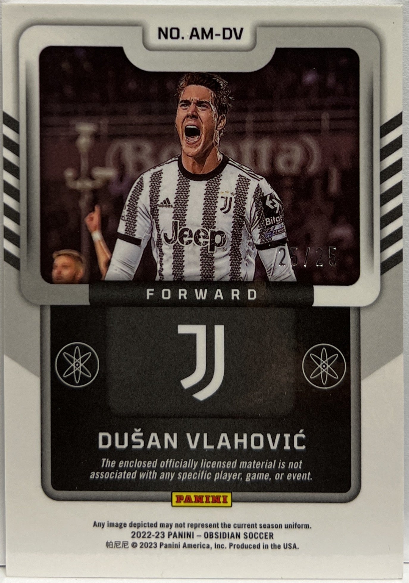 Dusan Vlahovic 25/25 Patch Atomic Material Obsidian 2022/23