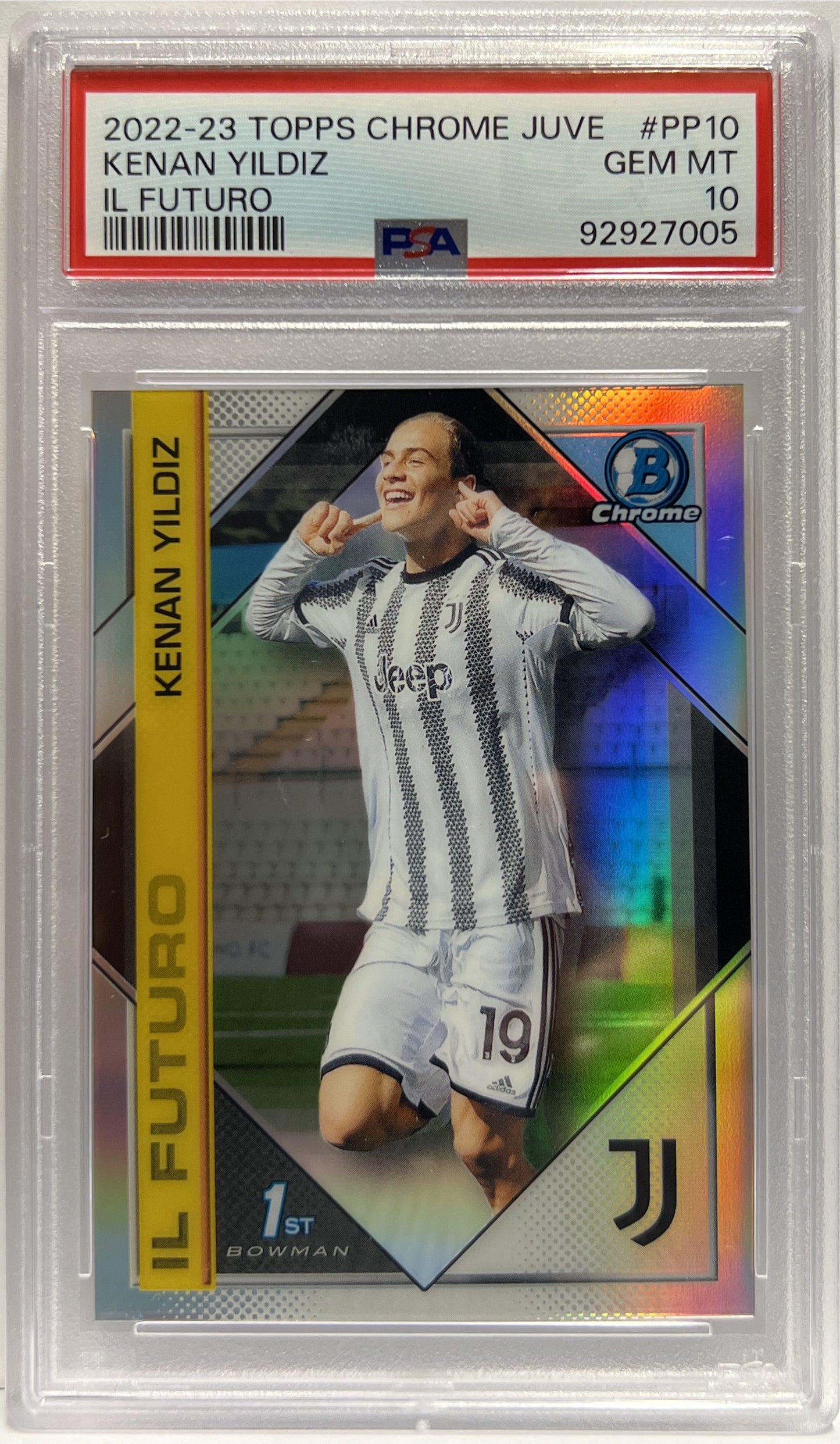 Kenan Yildiz Il Futuro 1ST Bowman Topps Chrome Juventus 2022/23 PSA 10