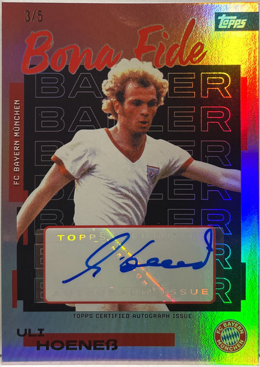 Uli Hoeneb 3/5 Autograph Bona Fide Baller Red Topps FC Bayern Munchen Team Set 2025/26