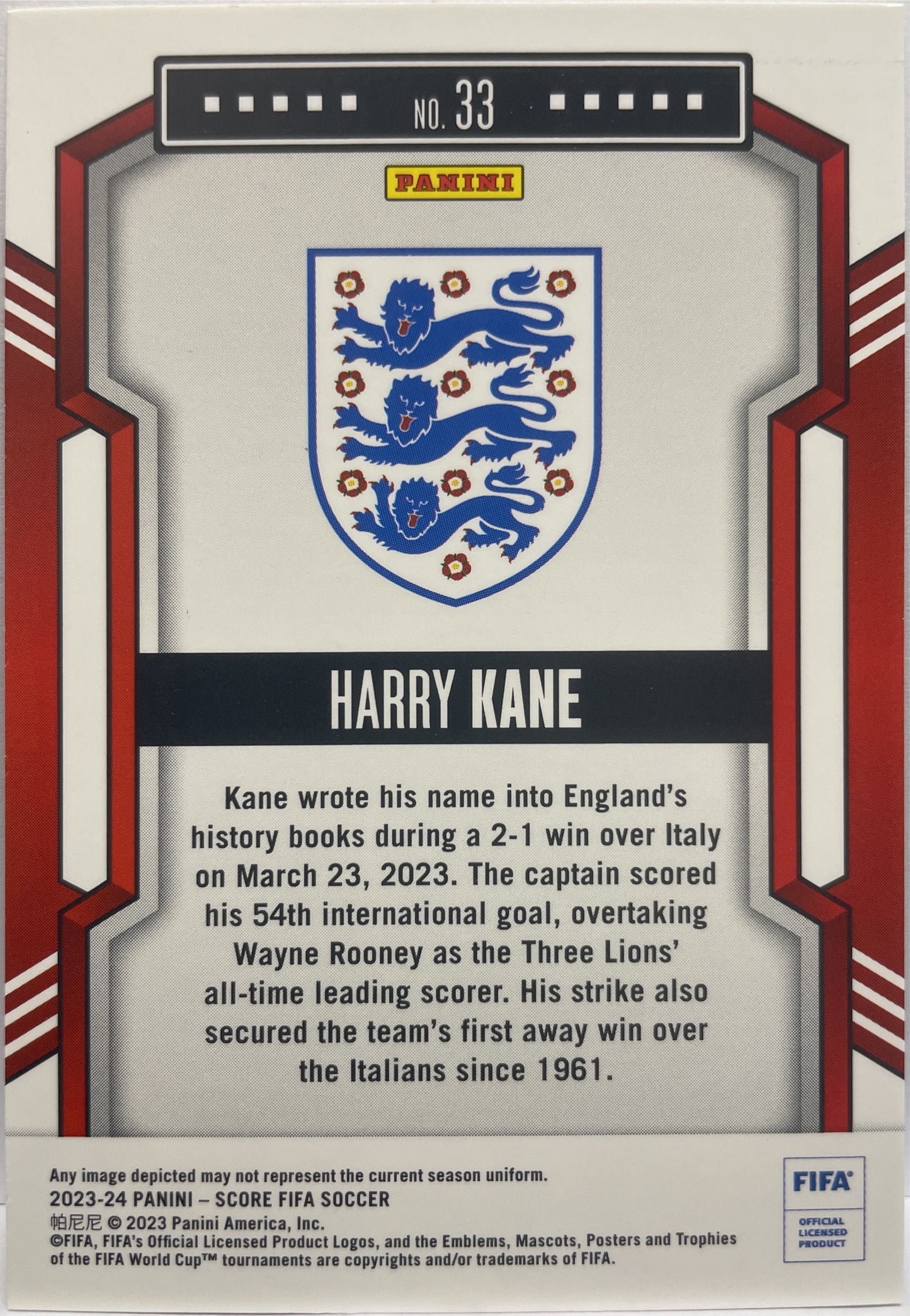 Harry Kane 35/50 Blue Laser Score Fifa 2023/24