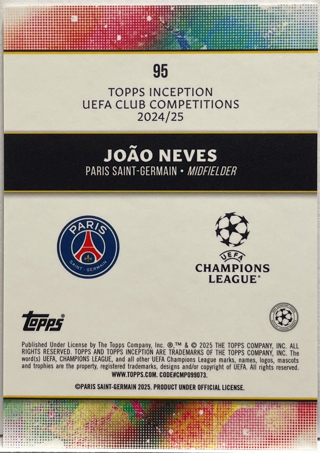 Joao Neves Star Quality Topps Inception 2024/25