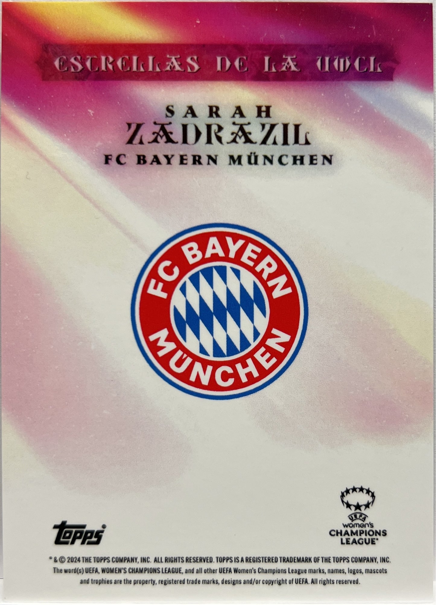 Sarah Zadrazil 3/5 Autograph Topps Aitana Bonmati Curated Set 2023/24