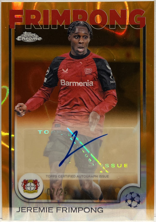 Jeremie Frimpong 7/25 Autograph Orange Lava Topps Chrome UCC 2024/25