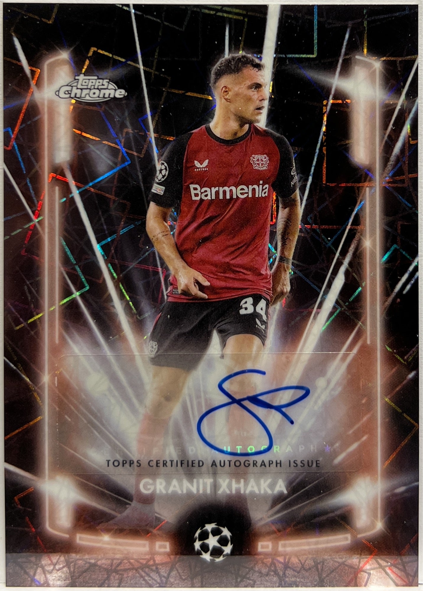 Granit Xhaka Autograph Black Lazer Topps Chrome UCC 2024/25