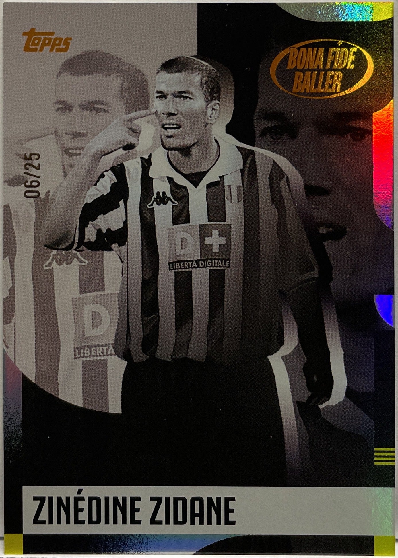 Zinedine Zidane 6/25 Bona Fide Baller Orange Topps FC Juventus Premium Team Set 2024/25