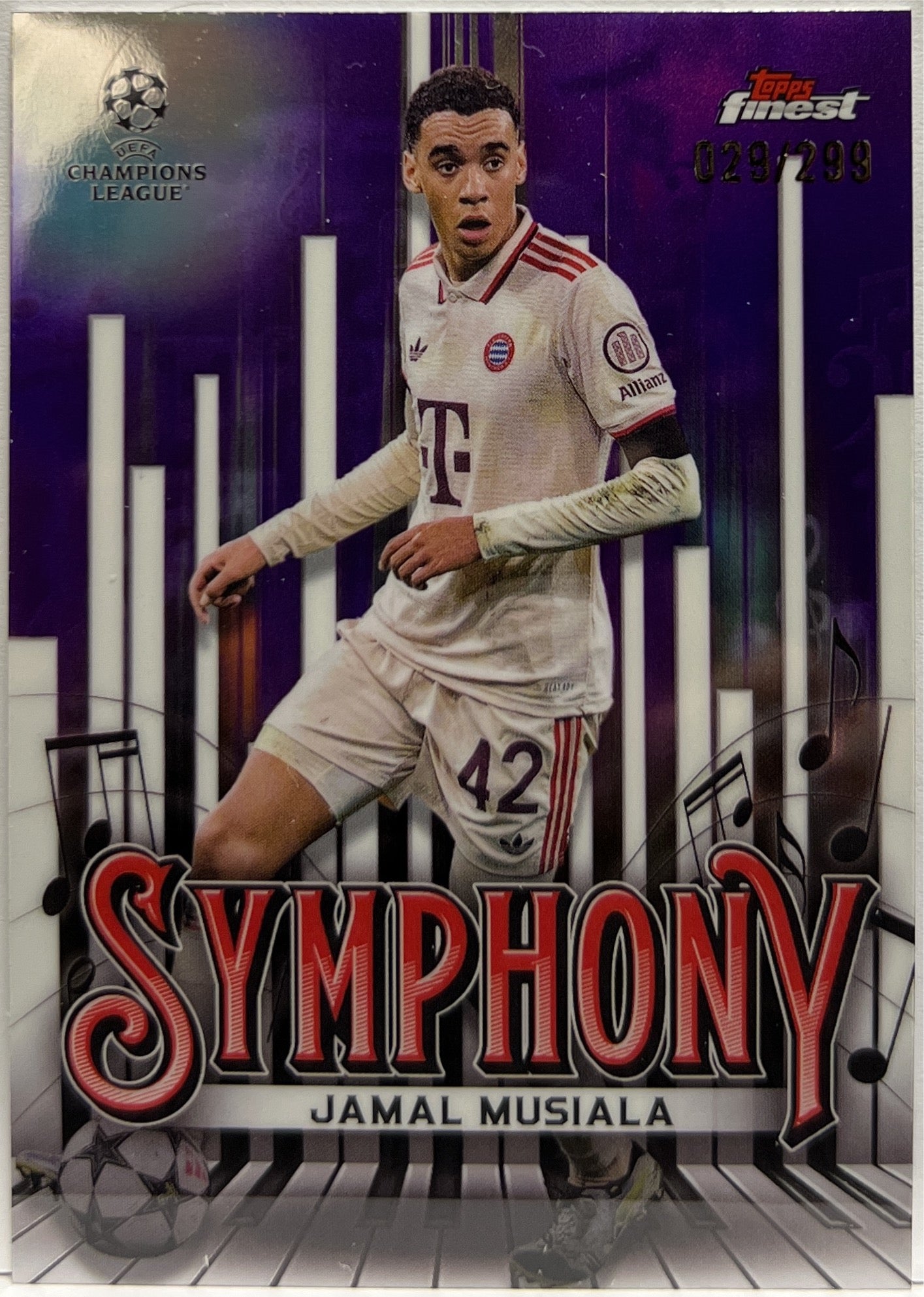 Jamal Musiala 29/299 Symphony Purple Topps Finest UCC 2024/25