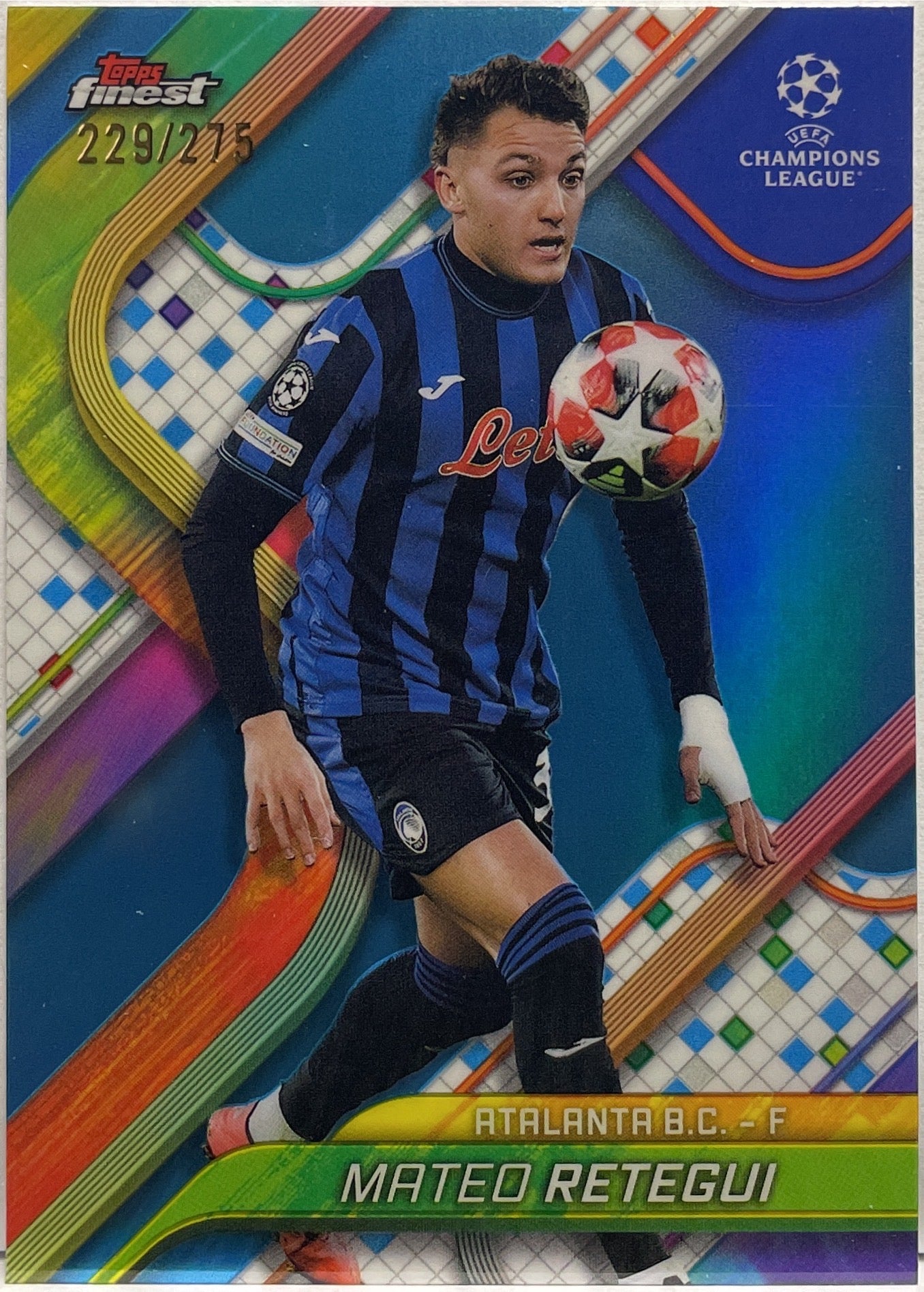 Mateo Retegui 229/275 Sky Blue Topps Finest UCC 2024/25