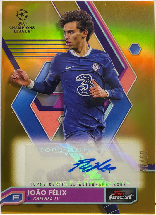Joao Felix 45/50 Autograph Gold Topps Finest UCC 2022/23