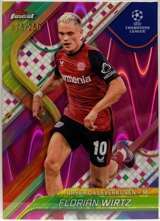 Florian Wirtz 125/250 Pink Raywave Topps Finest UCC 2024/25