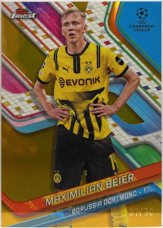 Maximilian Beier 1/50 Gold Topps Finest UCC 2024/25