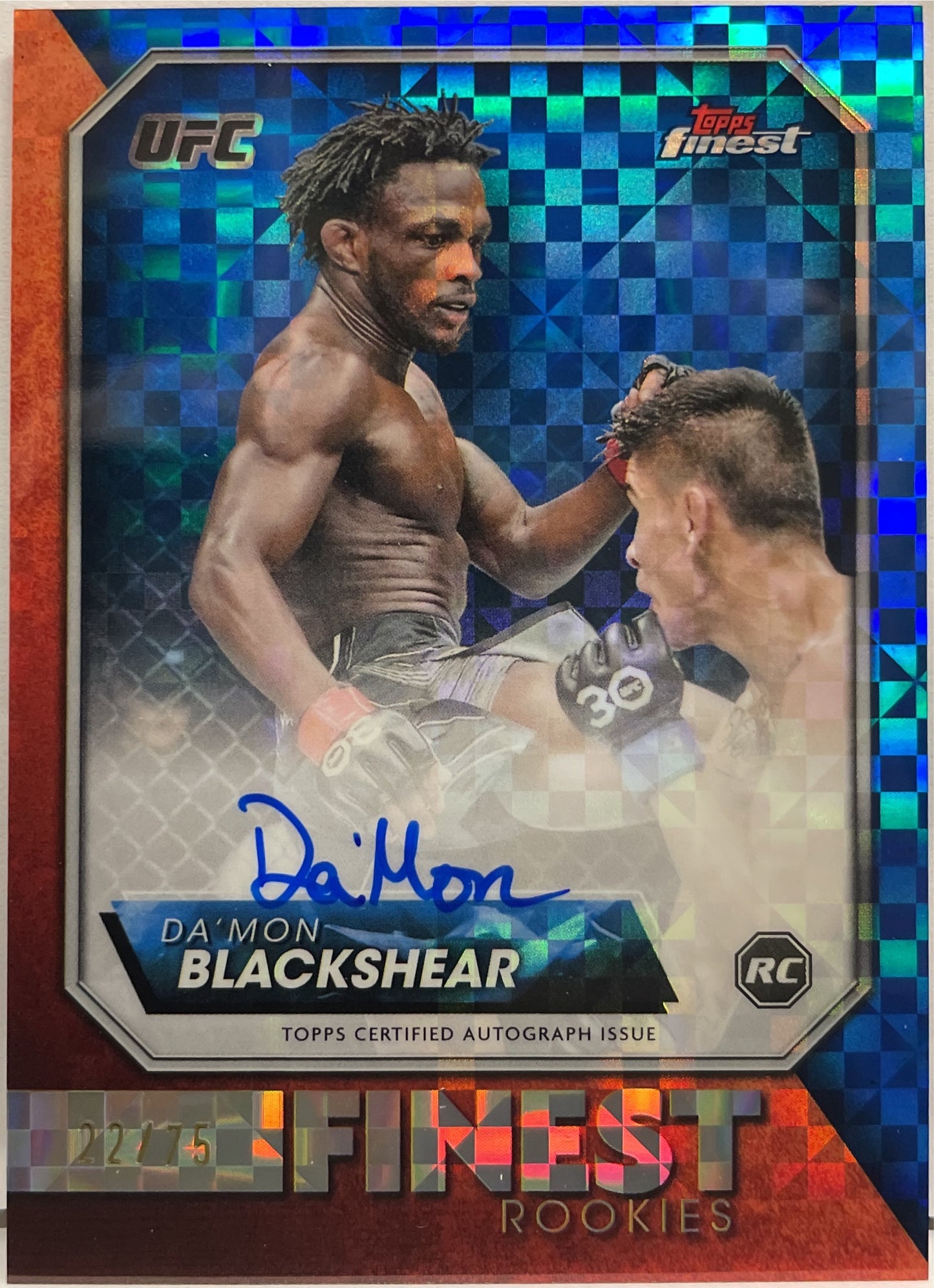 Da' Mon Blackshear 22/75 Rookie Autograph Topps Finest UFC 2024