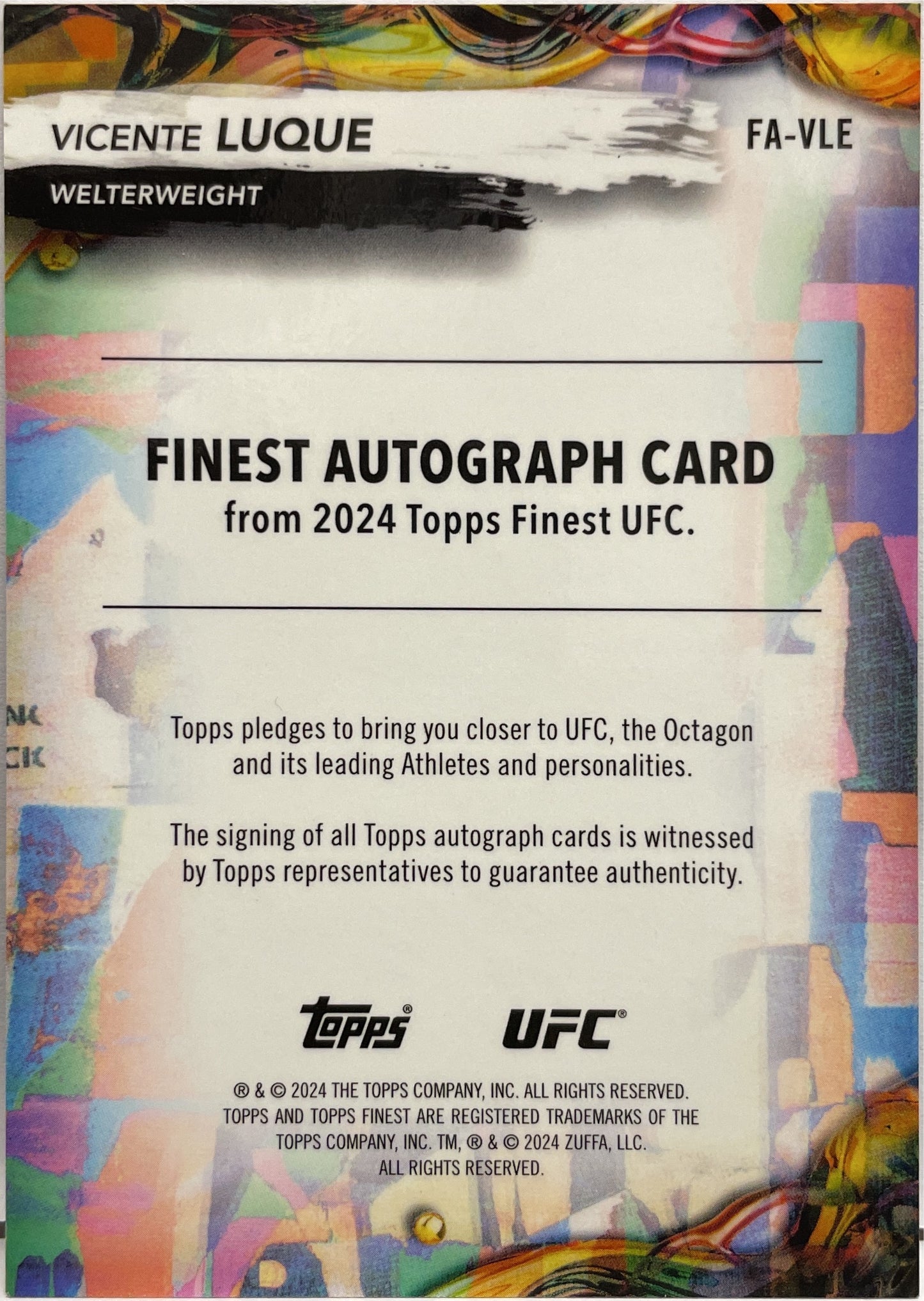 Vicente Luque Autograph Topps Finest UFC 2024