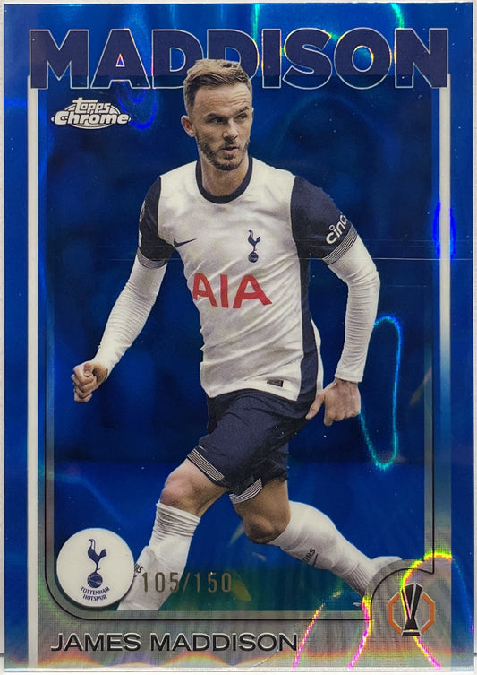 James Maddison 105/150 Blue Lava Topps Chrome UCC 2024/25
