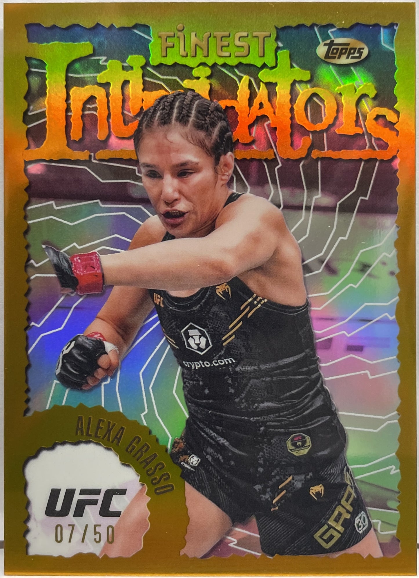 Alexa Grasso 7/50 Intimidators Gold Topps Finest UFC 2024