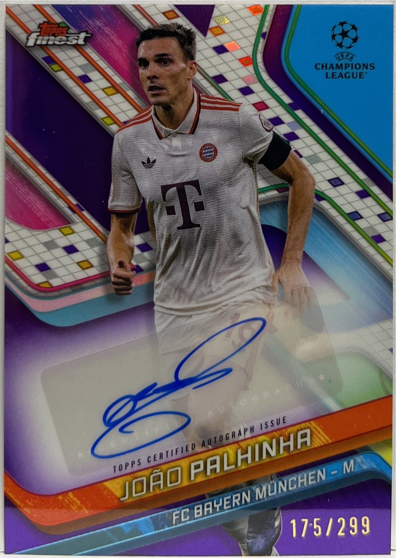 Joao Palhinha 175/299 Autograph Purple Topps Finest UCC 2024/25