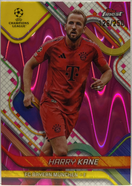 Harry Kane 126/250 Pink Raywave Topps Finest UCC 2024/25