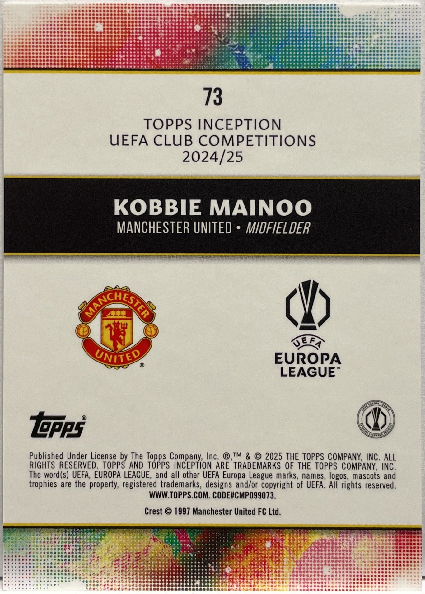 Kobbie Mainoo Star Quality Topps Inception 2024/25