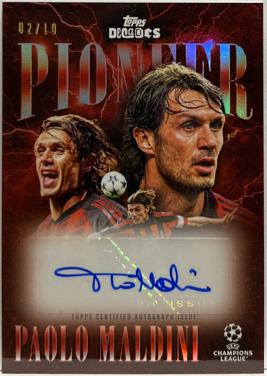 Paolo Maldini 2/10 Autograph Pioneer Topps Decades 2024/25