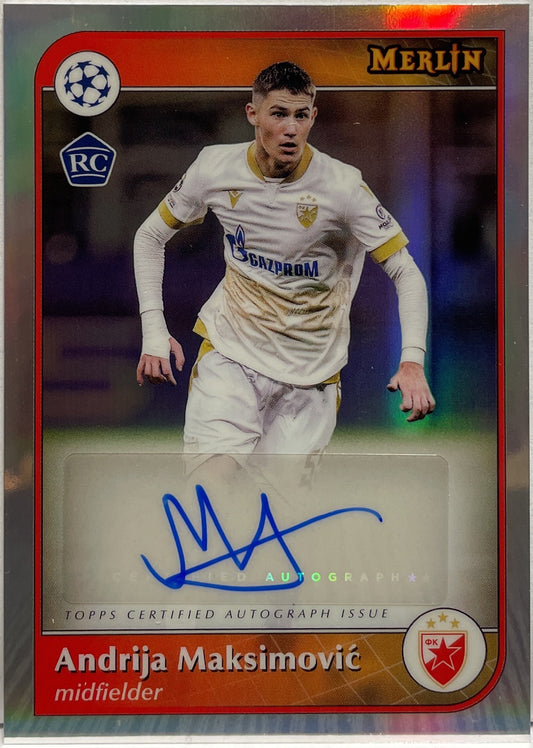 Andrija Maksimovic Rookie Autograph Topps Merlin UCC 2024/25