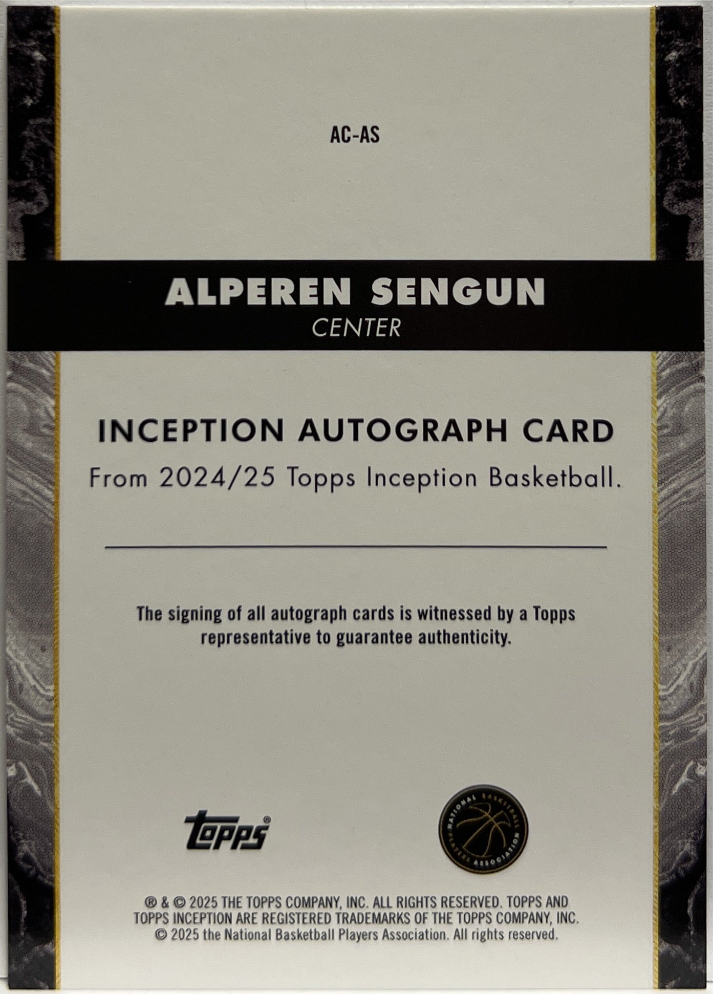 Alperen Sengun Autograph Topps Inception Basketball NBA 2024/25
