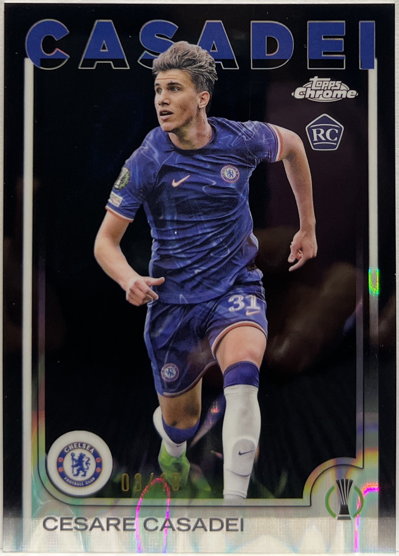 Cesare Casadei 3/10 Rookie Black Lava Topps Chrome UCC 2024/25