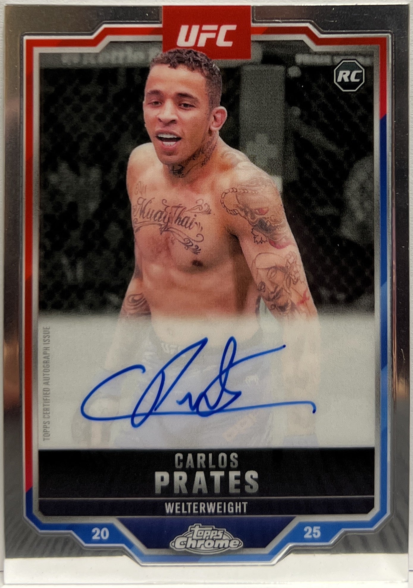 Carlos Prates Rookie Autograph Topps Chrome UFC 2024