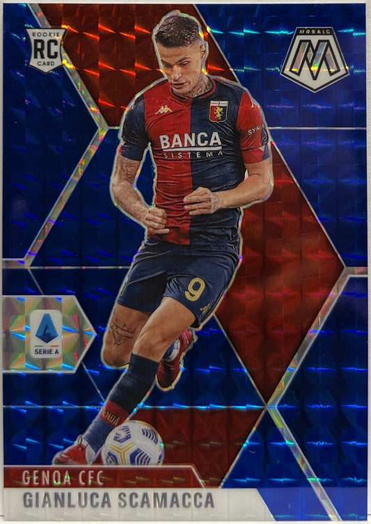 Gianluca Scamacca 28/99 Rookie Blue Mosaic Serie A 2020/21