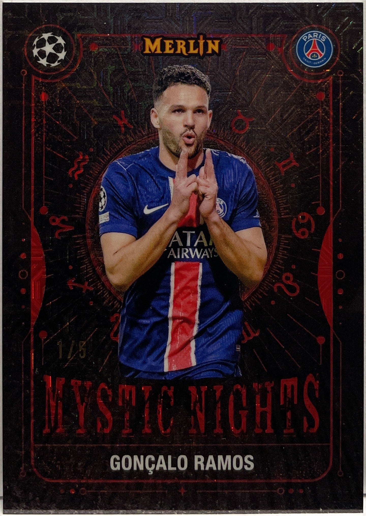 Goncalo Ramos 1/5 Mystic Nights Red Mojo Topps Merlin UCC 2024/25