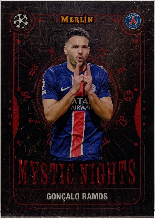 Goncalo Ramos 1/5 Mystic Nights Red Mojo Topps Merlin UCC 2024/25