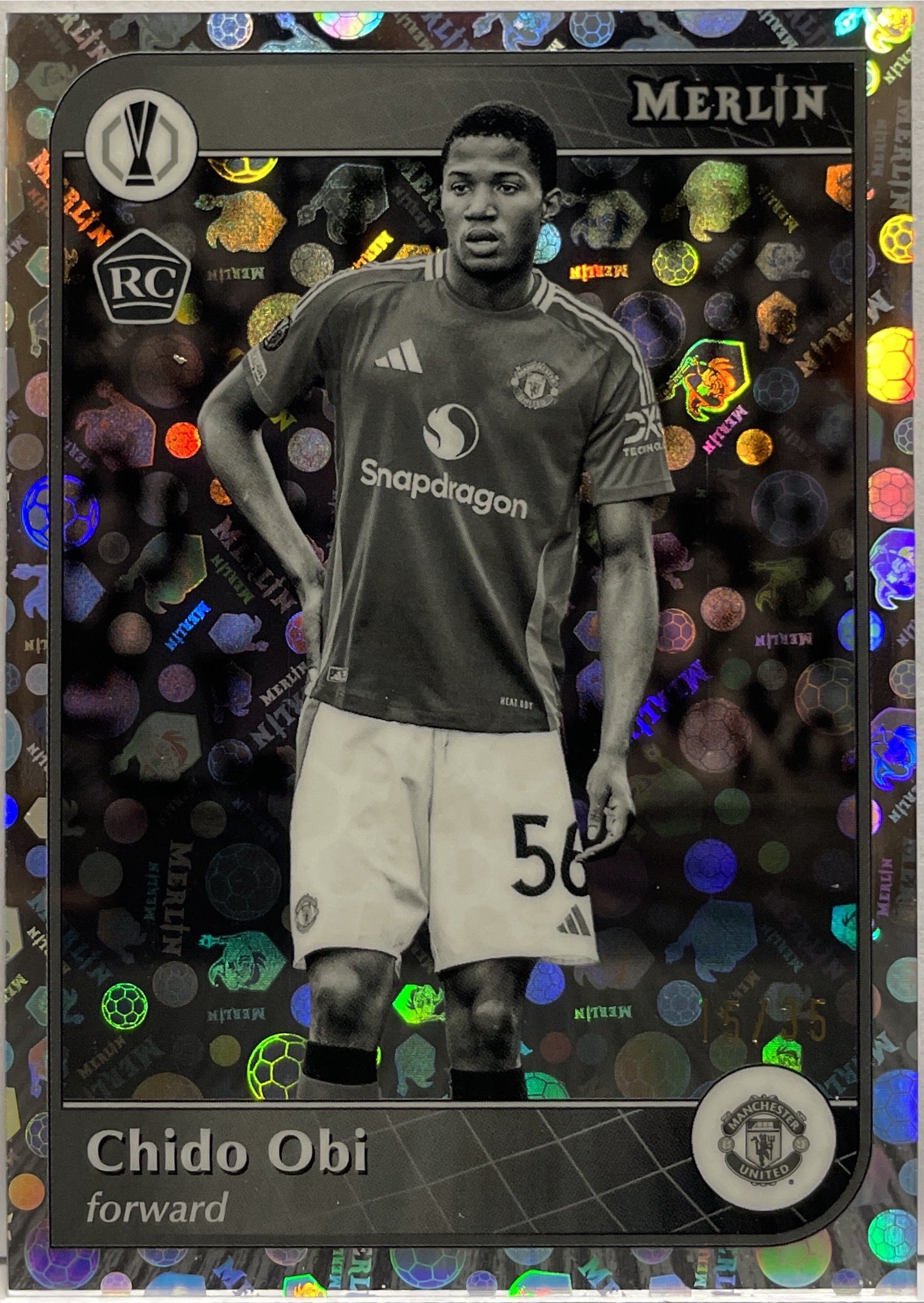 Chido Obi 15/35 Rookie Black and White Vintage Topps Merlin UCC 2024/25