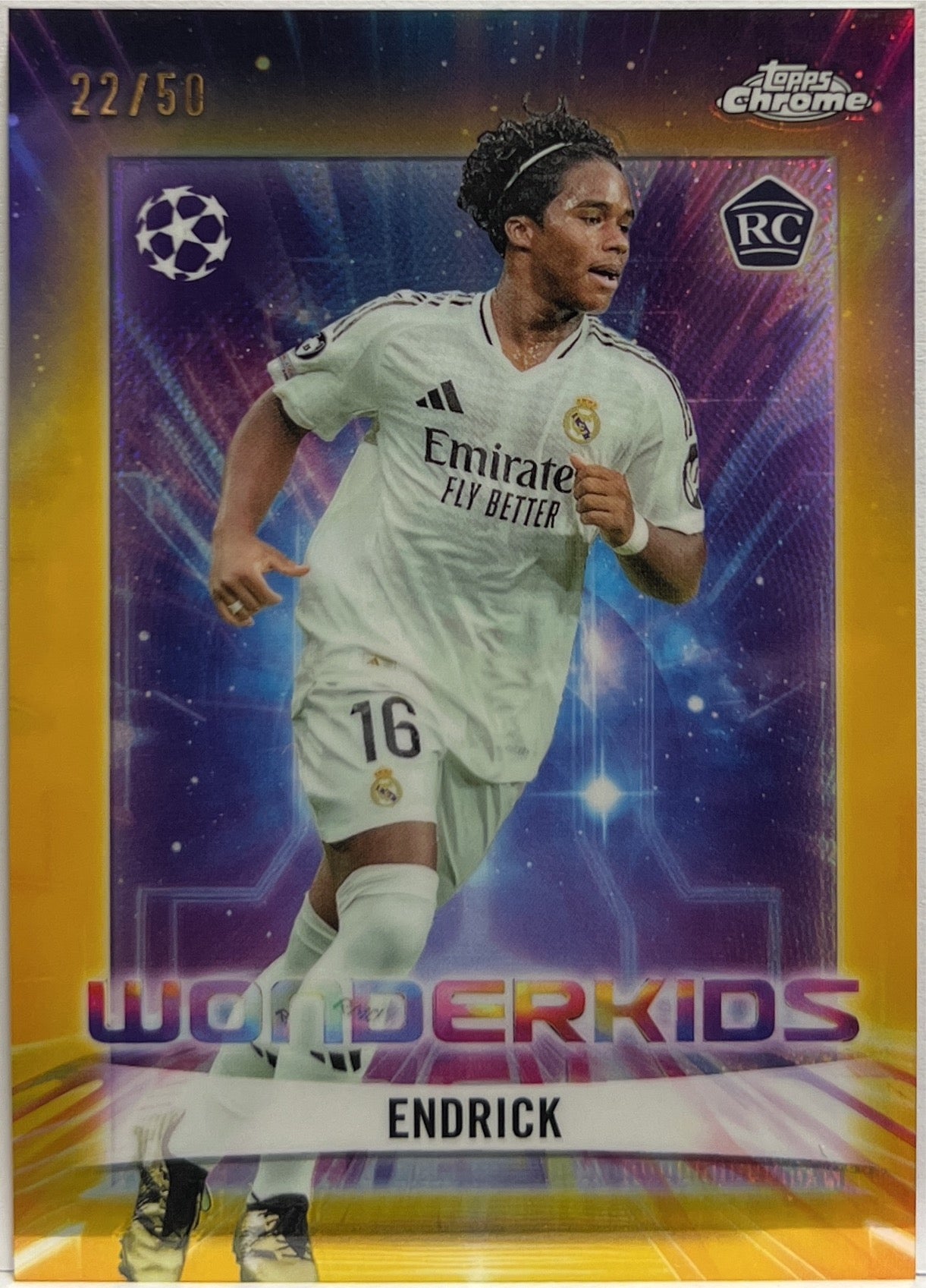 Endrick 22/50 Rookie Wonderkids Gold Topps Chrome UCC 2024/25