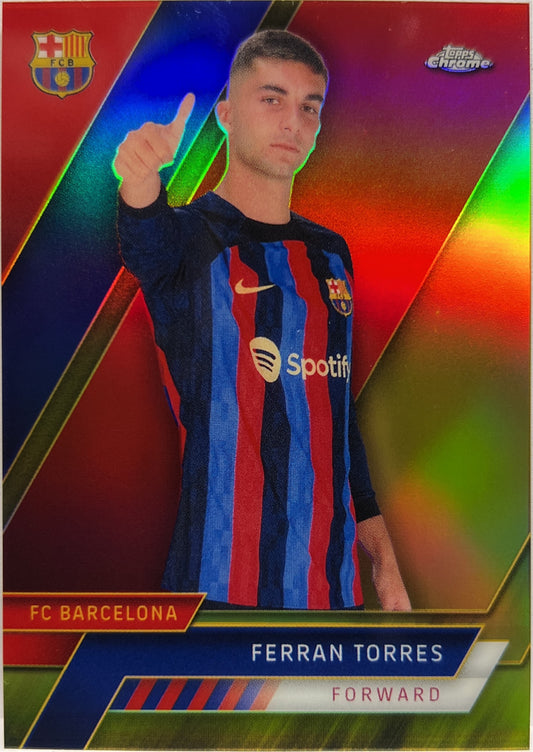 Ferran Torres 14/50 Gold Topps Chrome Barcelona 2022/23
