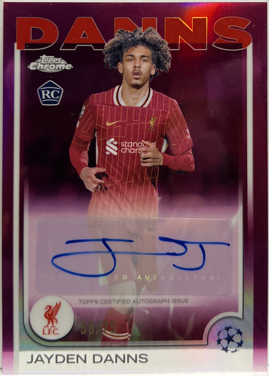 Jayden Danns 50/75 Rookie Autograph Magenta Topps Chrome UCC 2024/25