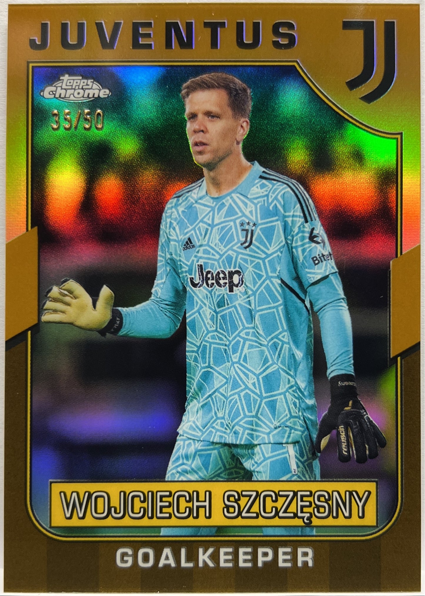 Wojciech Szczesny 35/50 Gold Topps Chrome Juventus 2022/23