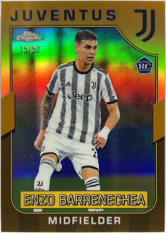 Enzo Barrenechea 15/50 Rookie Gold Topps Chrome Juventus 2022/23